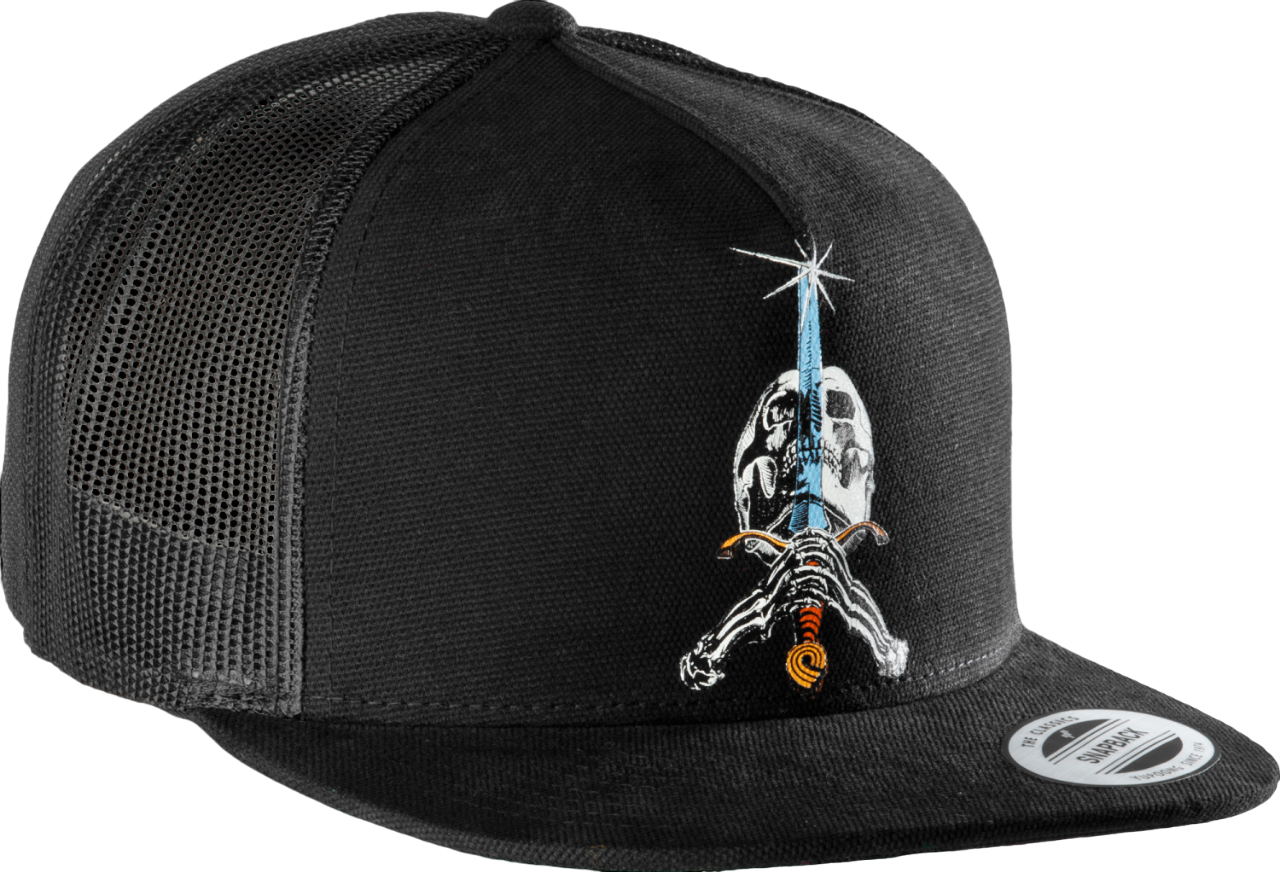 Skull And Sword Trucker Cap - Black