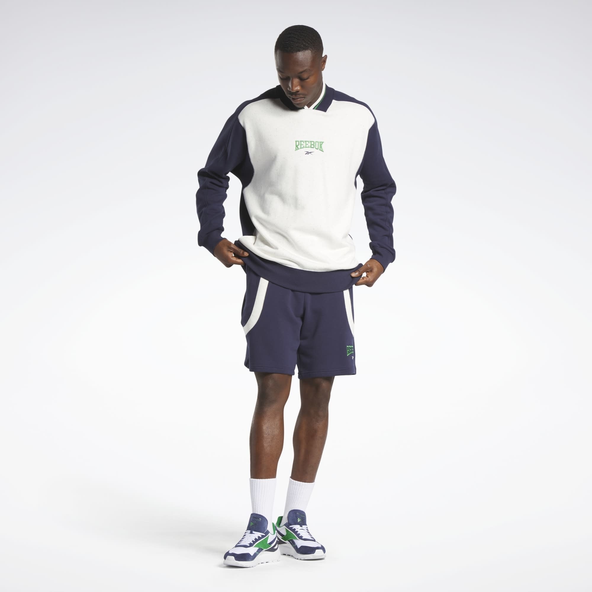 Sweat-shirt ras du cou Classics Varsity - Craie 