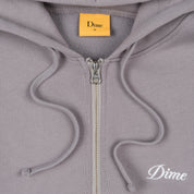 Cursive Small Logo Zip Hoodie - Taupe