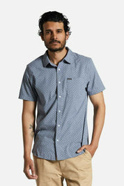 Charter Print S/S Shirt - Flint Stone Blue Micro