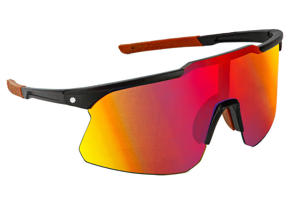 Lunettes de soleil polarisées Cooper - Noir/Rouge/Miroir 