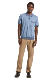 Weekend Herringbone Polo - Borrow Blue/Berring Sea
