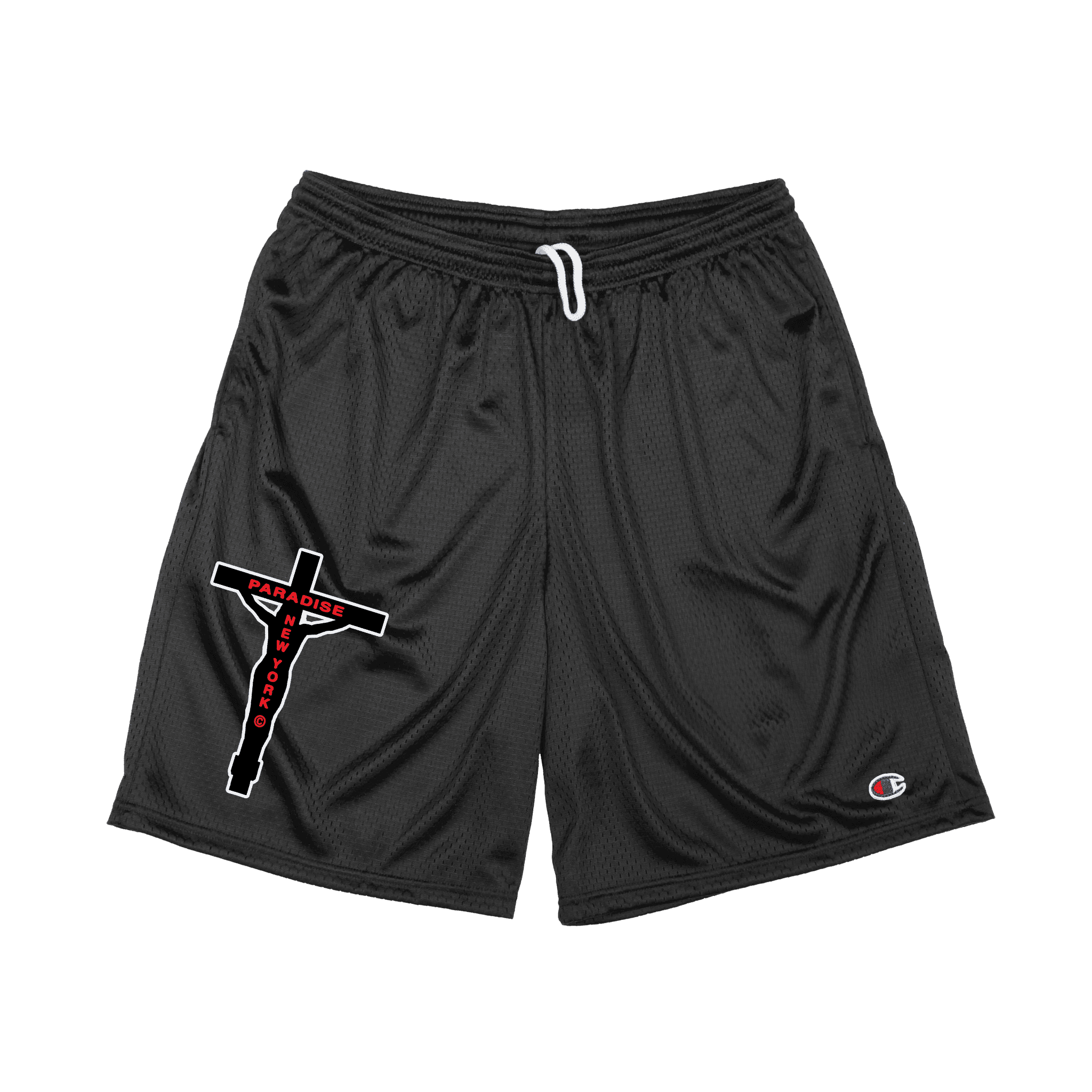 Crucifix Mesh Ballers Shorts - Noir