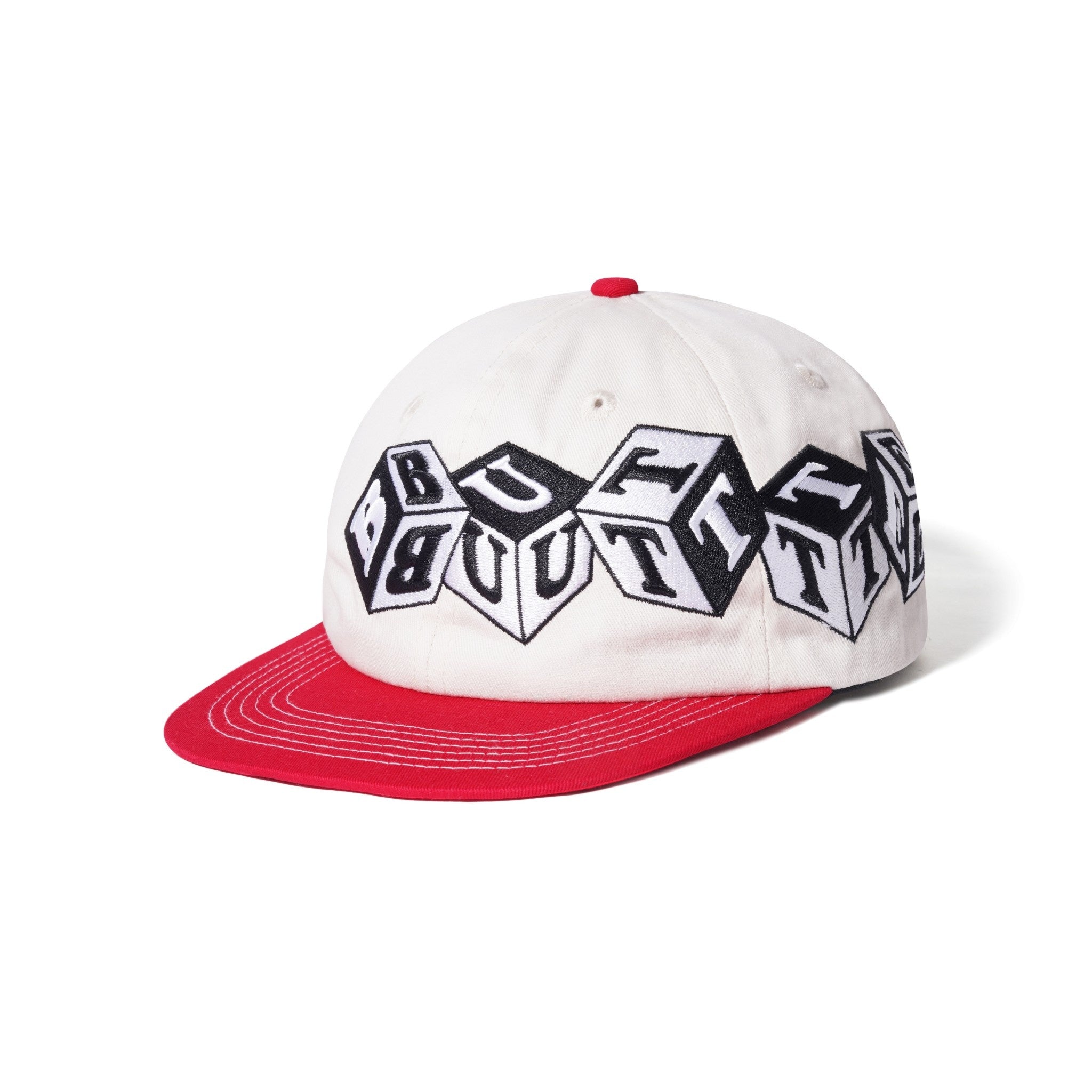 Cubes 6 Panel Cap - Cream/Cherry