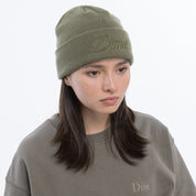 Cursive Beanie - Military Green