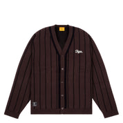 Cardigan en tricot de baseball - Marron foncé