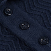 Polo en maille torsadée Wave - Bleu marine