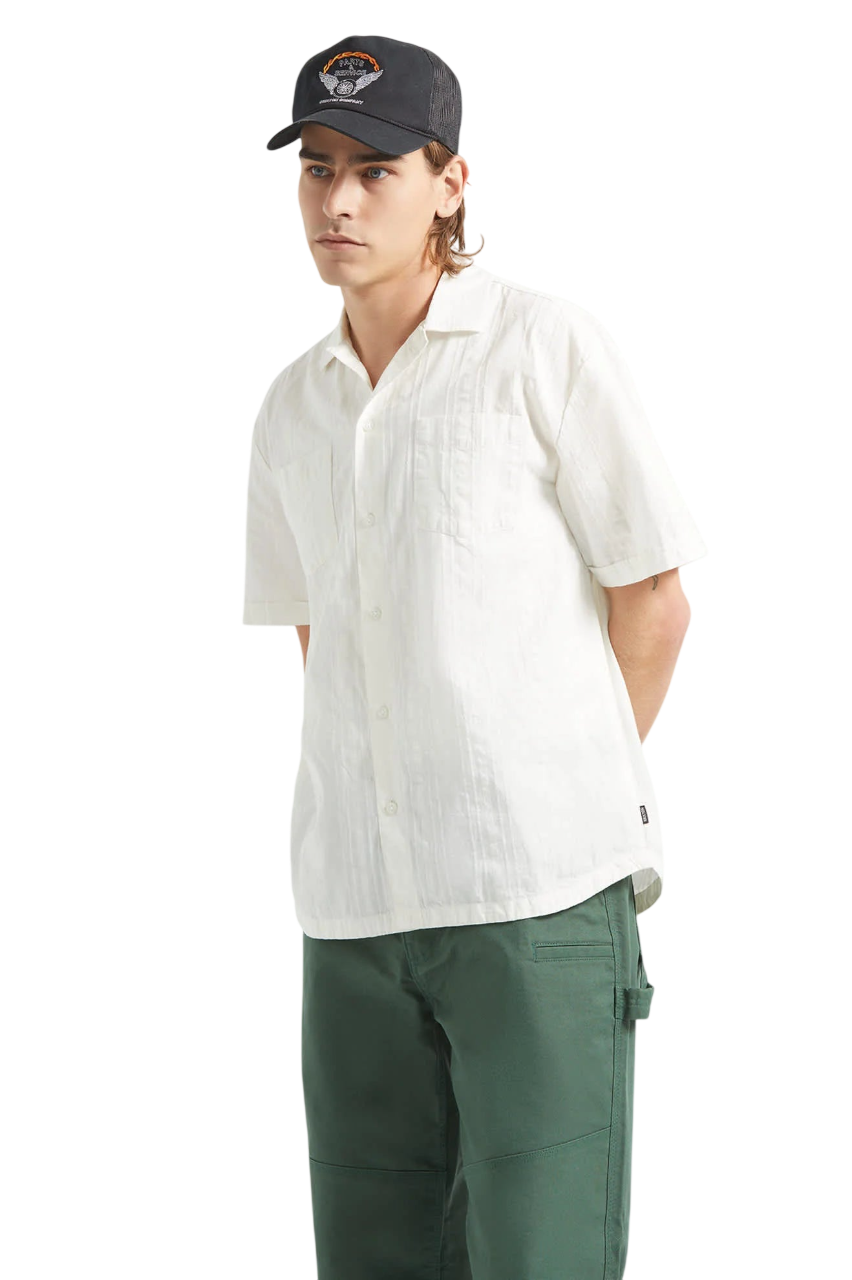 Vintage Woven Shirt - Off White Jacquard Stripe