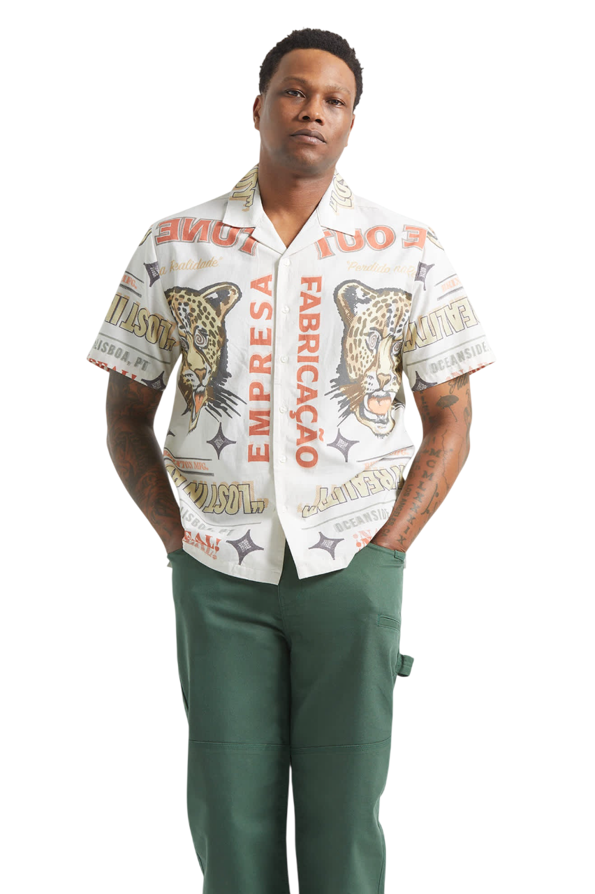 Getaway Camp Collar Shirt - Lost In Reality Print