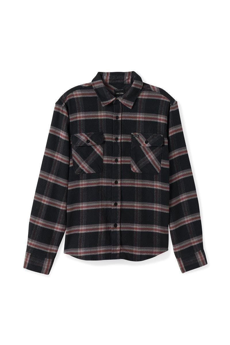 Bowery Stretch Water Resistant L/S Flannel - Black/Charcoal/Barn Red