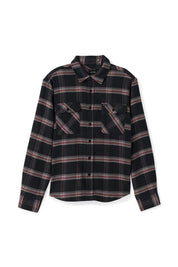 Bowery Stretch Water Resistant L/S Flannel - Black/Charcoal/Barn Red