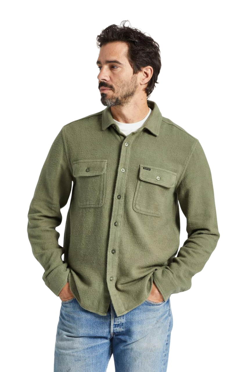 Bowery Textured Twill Overshir - Olive Surplus