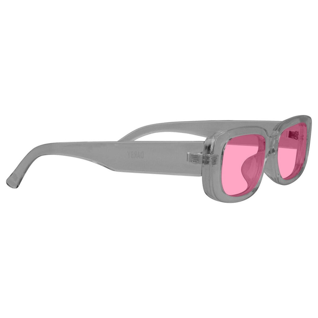 Darby Polarized Sunglasses - Transparent Grey/Pink Lens