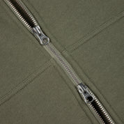 Cursive Zip Hoodie - Army Green