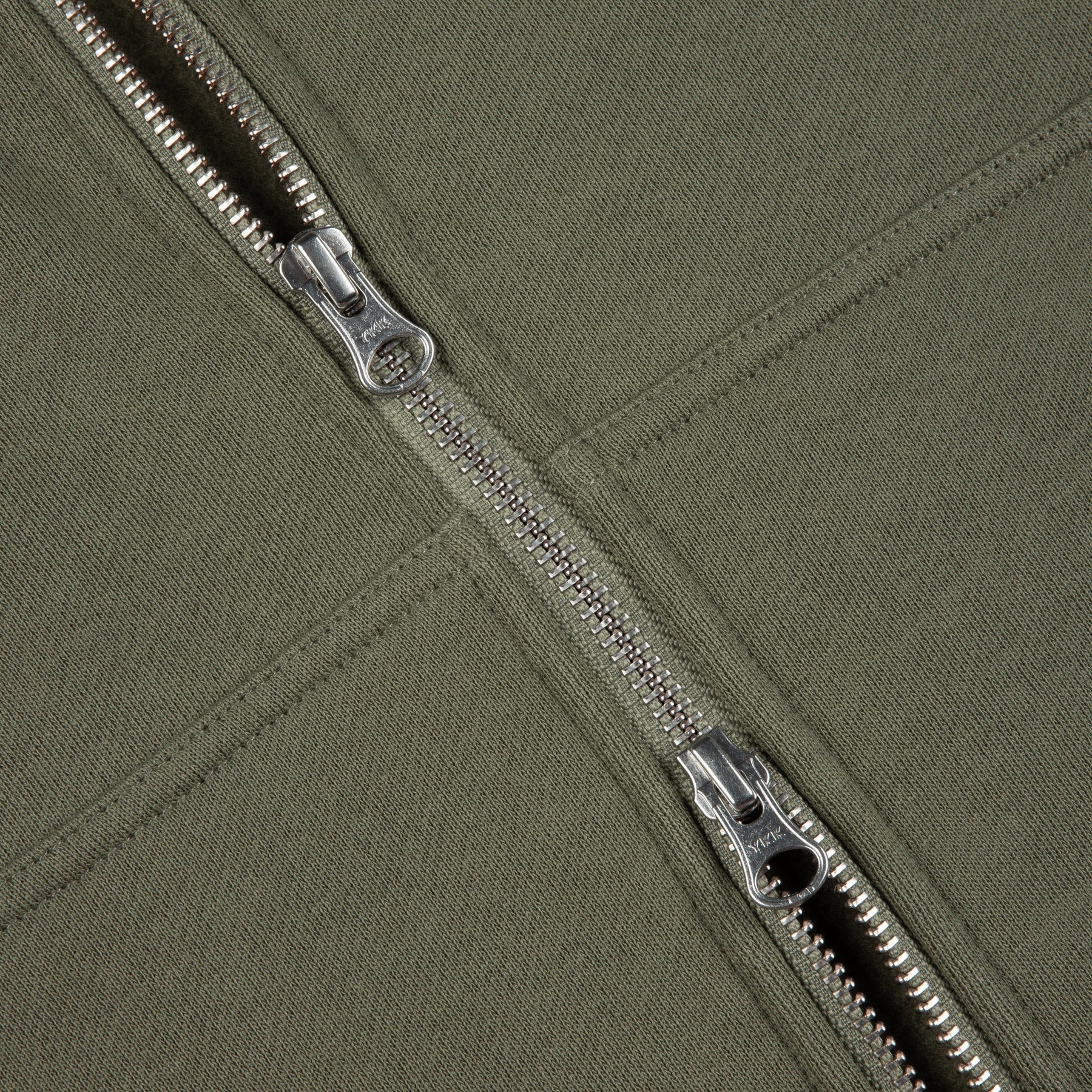 Cursive Zip Hoodie - Army Green