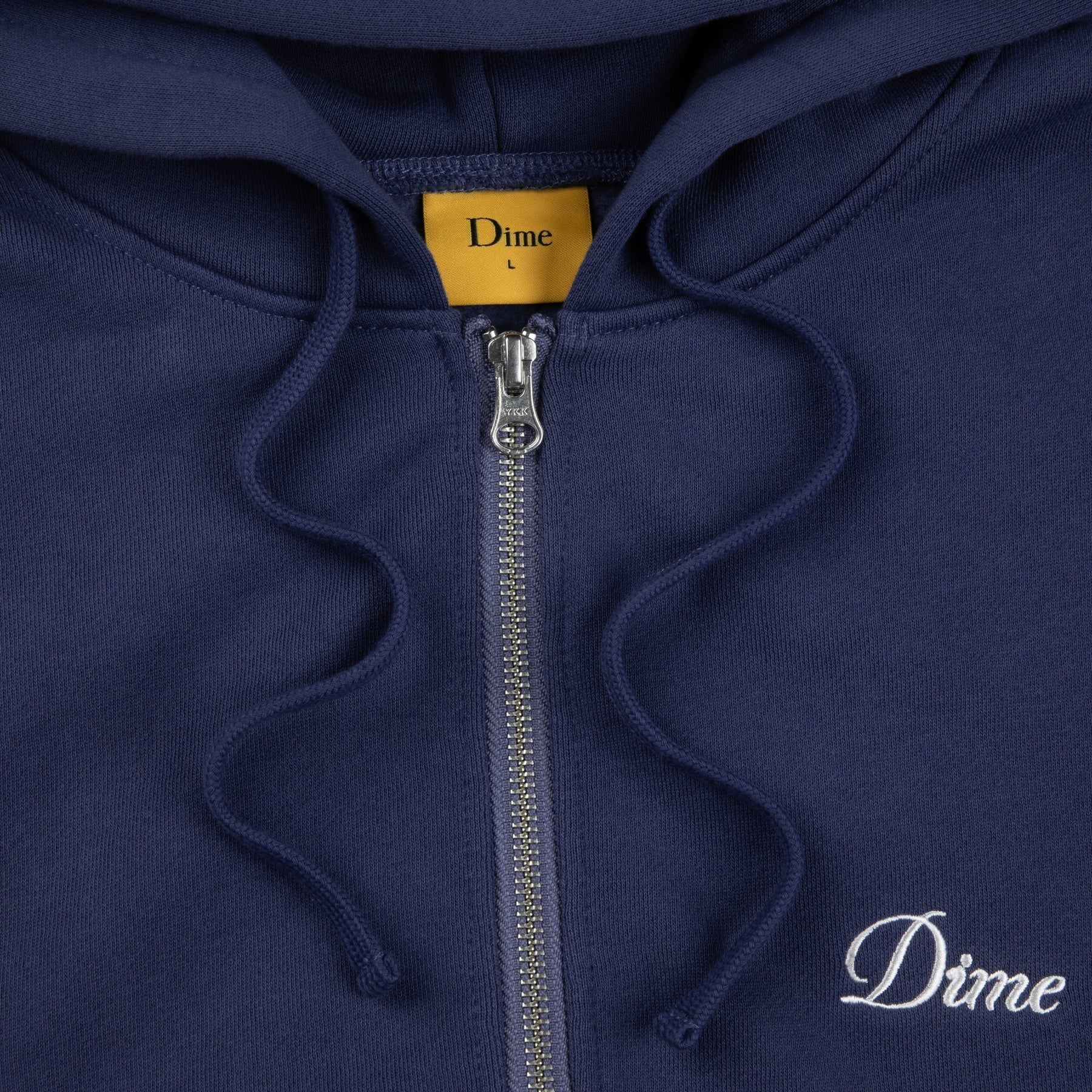 Cursive Zip Hoodie - Night Blue