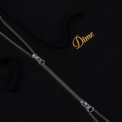 Cursive Small Logo Zip-Hoodie - Black