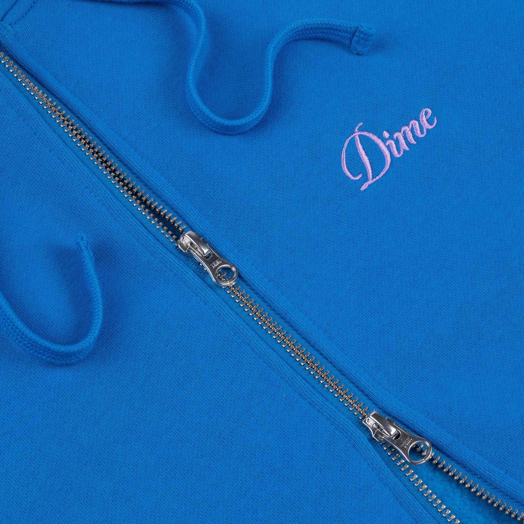 Cursive Small Logo Zip-Hoodie - Cobalt