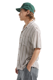 Bunker Twisted Chemise Col Camp Rayée - Rouge Intense