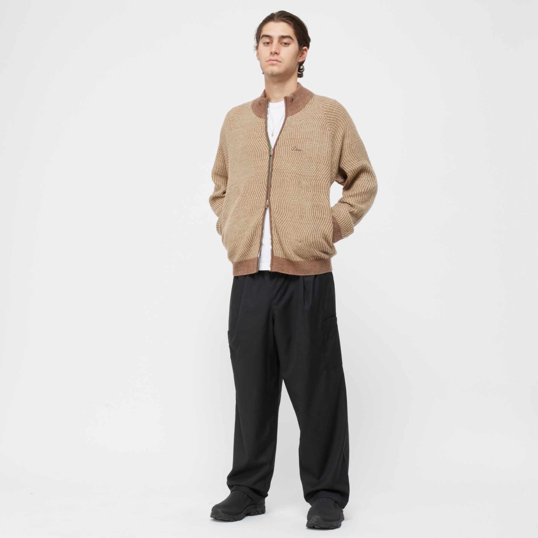 Double Zipper Knit - Camel