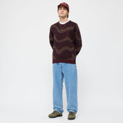 Houndstooth Knit - Burgundy