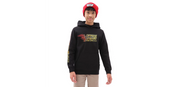 Kids Metallic Flame Hoodie - Black