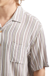 Bunker Twisted Chemise Col Camp Rayée - Rouge Intense