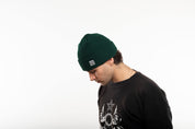 Smoke Ribbed Beanie - Green