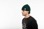 Smoke Ribbed Beanie - Green