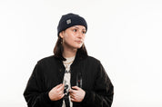 Smoke Ribbed Beanie - Navy