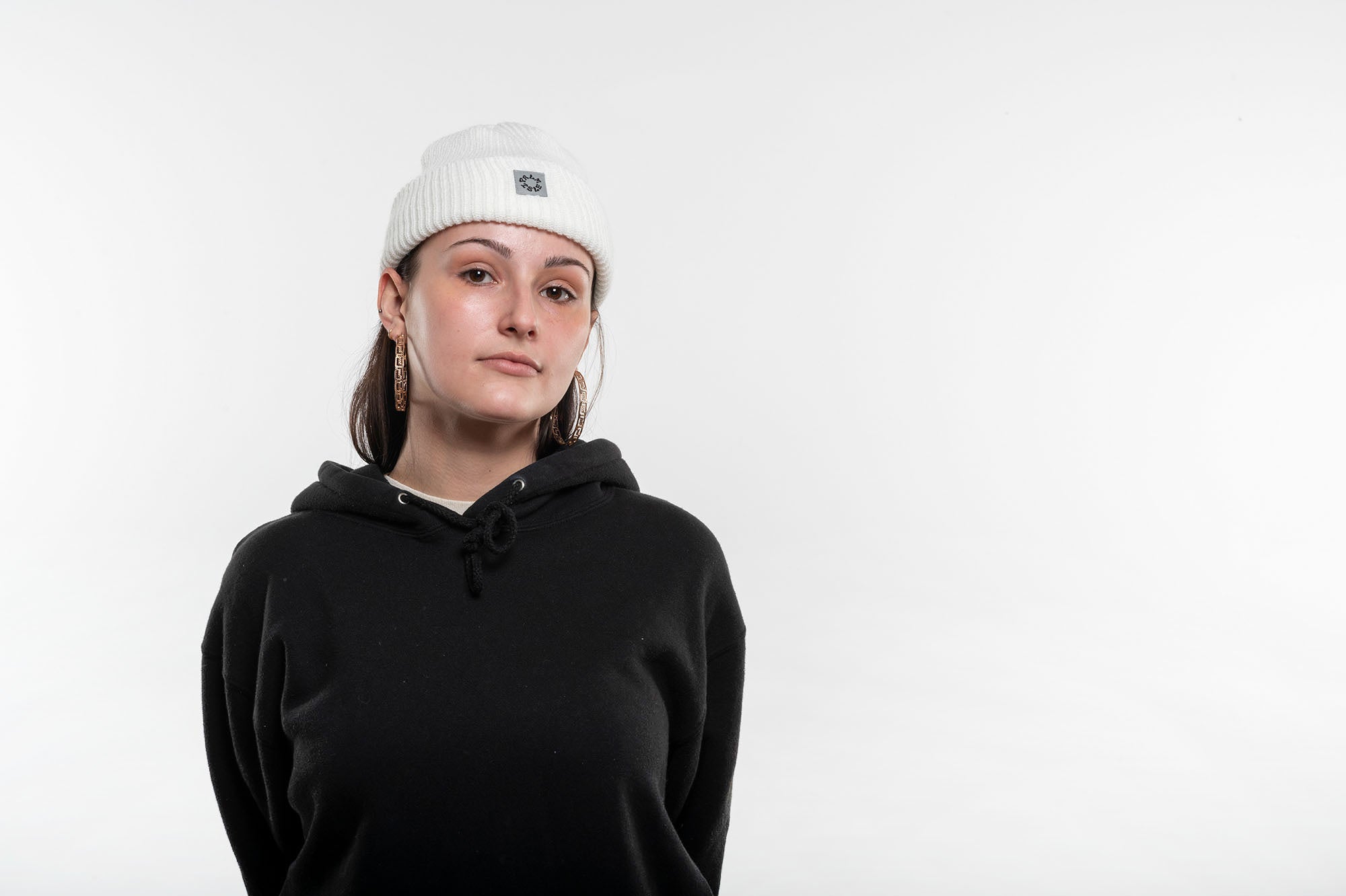 Smoke Ribbed Beanie - OffWhite
