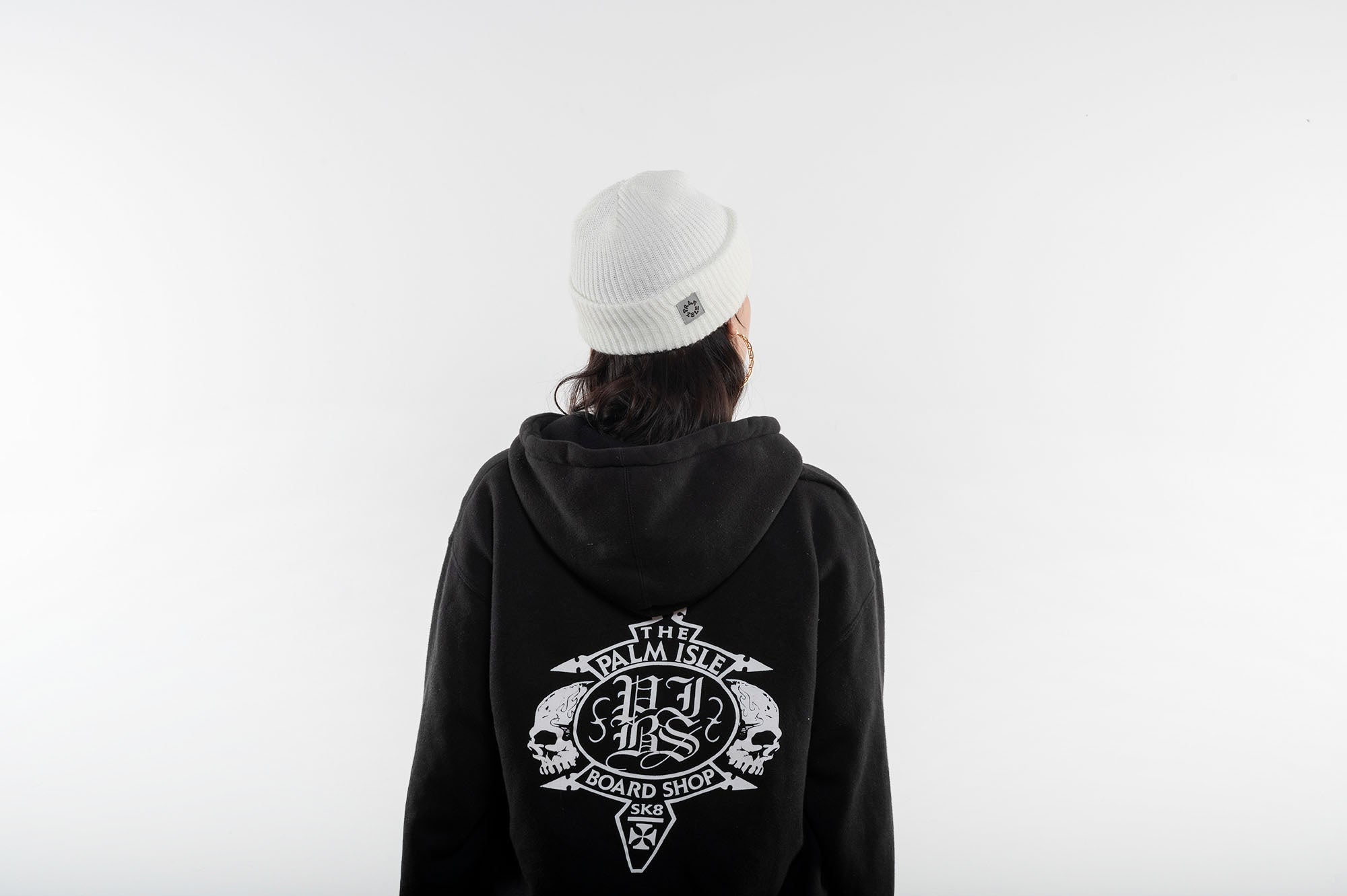 Smoke Ribbed Beanie - OffWhite