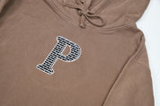 Capuche brodée Prick - Argile pigmentée