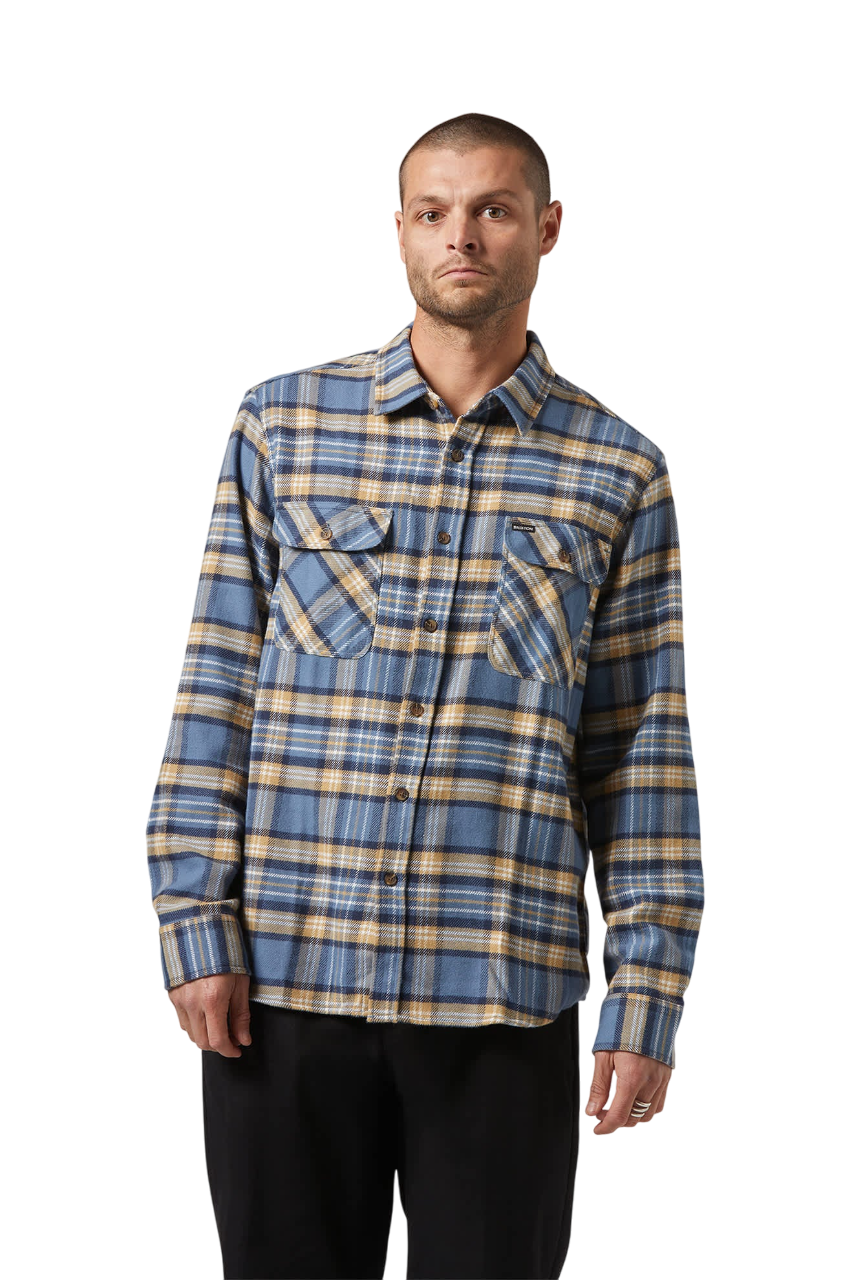 Bowery Flannel - Azure Blue/Washed Navy/Sand