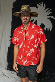 Bunker Slub S/S Woven - Aloha Red/White/Coconut