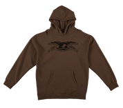 Basic Eagle Pullover Hooded Sweatshirt - Brown/Black