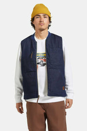 Builders Abraham Reversible Vest - Rinse Denim/Sherpa