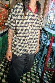 Burger She Wrote Shirt - Black/Green Tile