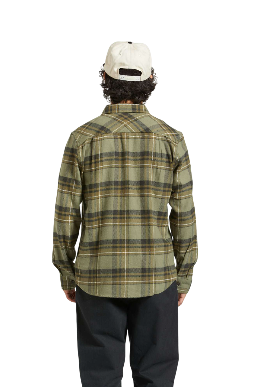 Bowery L/S Flannel - Vetiver/Laurel Wreath/Washed Black