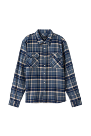 Bowery L/S Flannel - Flint Blue/Twilight Blue/Beige