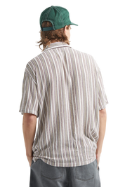 Bunker Twisted Chemise Col Camp Rayée - Rouge Intense