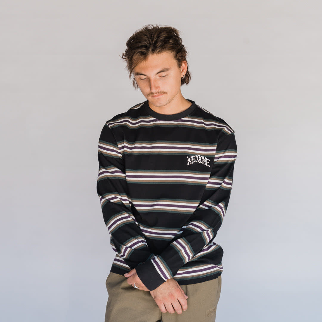 Thelema Stripe Yarn-Dyed Long Sleeve Knit - Black Forest