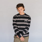 Thelema Stripe Yarn-Dyed Long Sleeve Knit - Black Forest