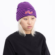 College Wave Cuff Beanie - Purple