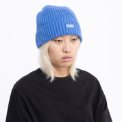 Cursive Fold Beanie - Sky Blue