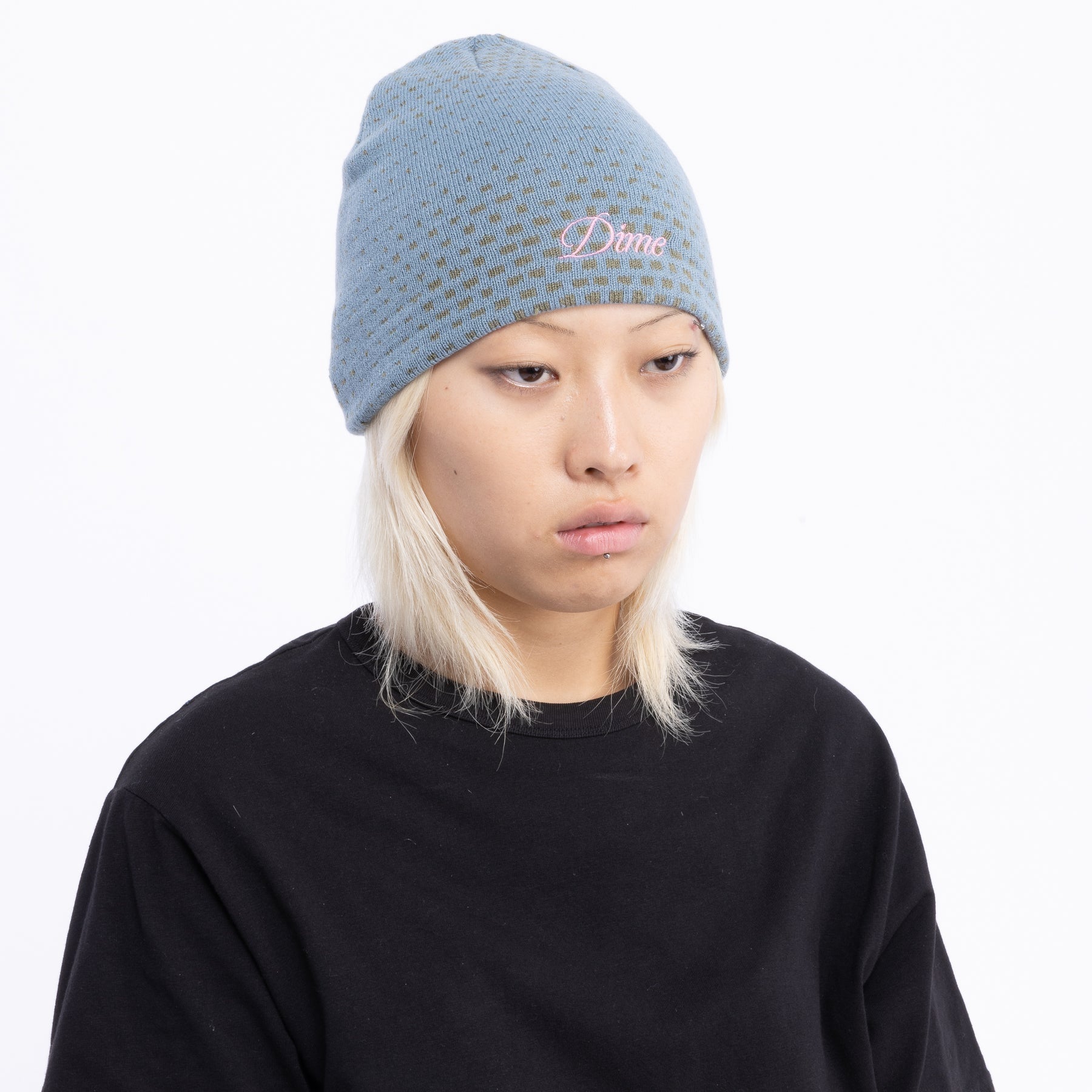 Pixel Skully Beanie - Stone Blue