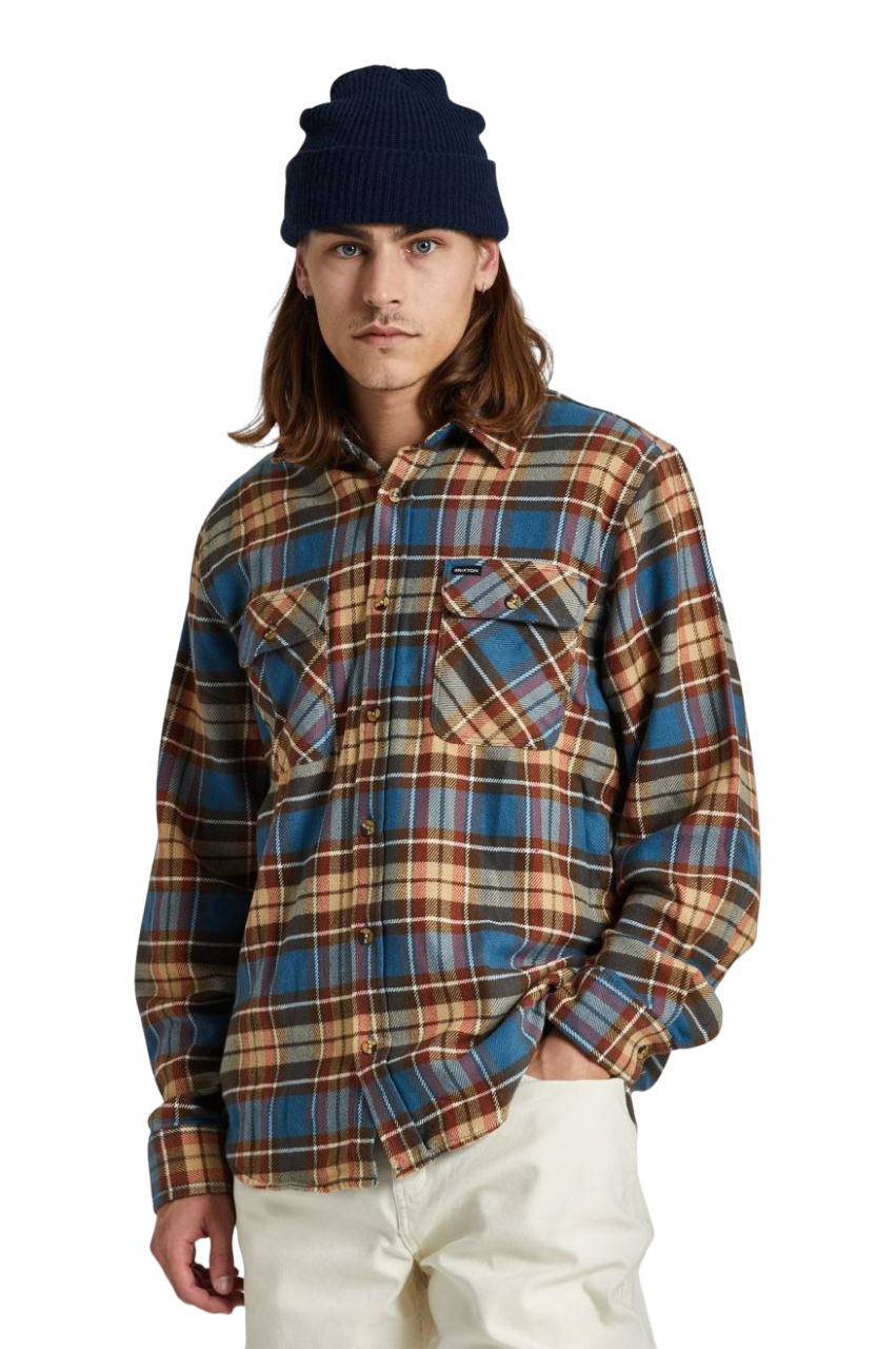 Bowery L/S Flannel - Ocean Blue/Palm Desert/Sand