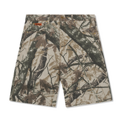 Foliage Camo Denim Shorts - Tan