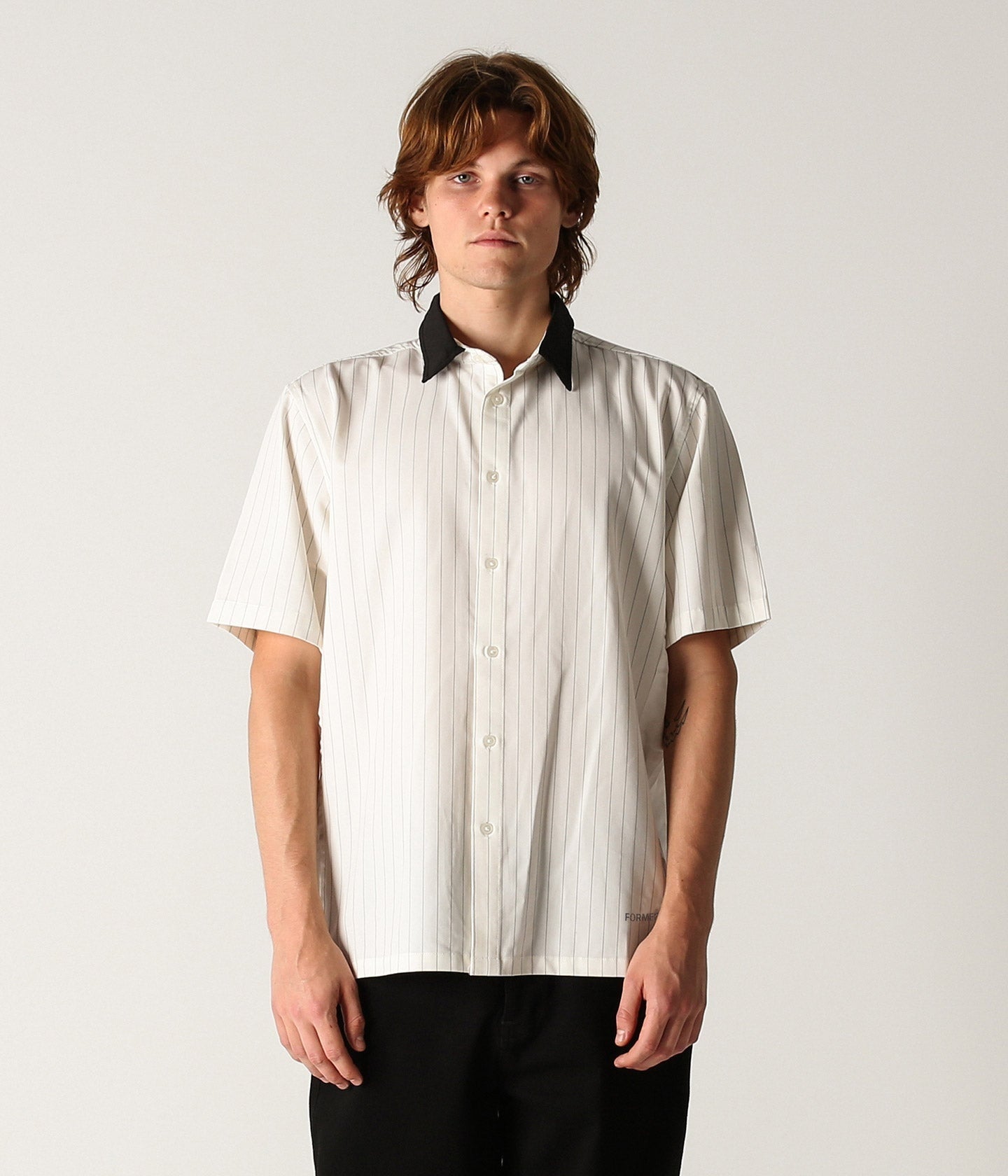 Chemise à rayures fines Vivian SS - Blanc