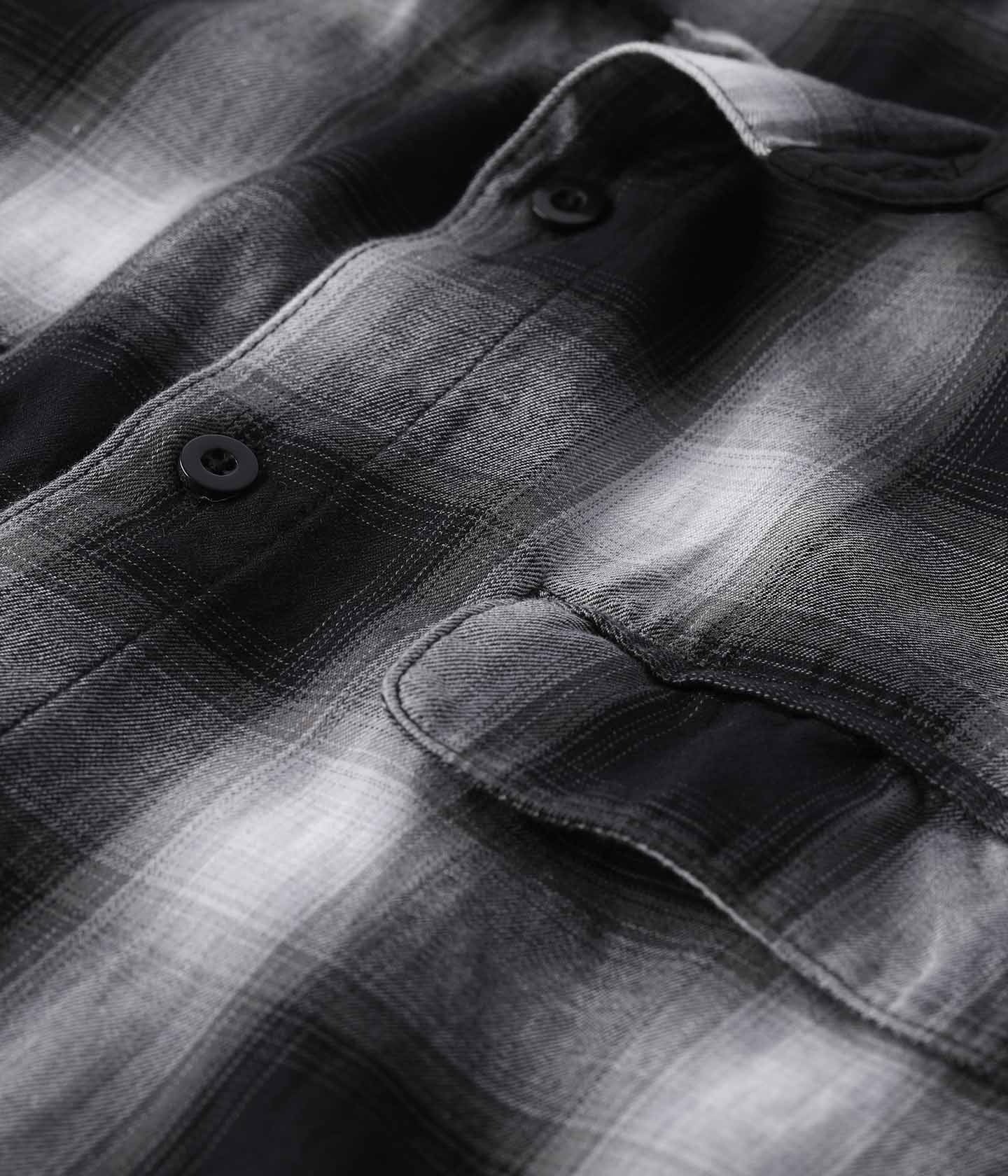 Chemise à carreaux Broadcast SS - Noir ombré